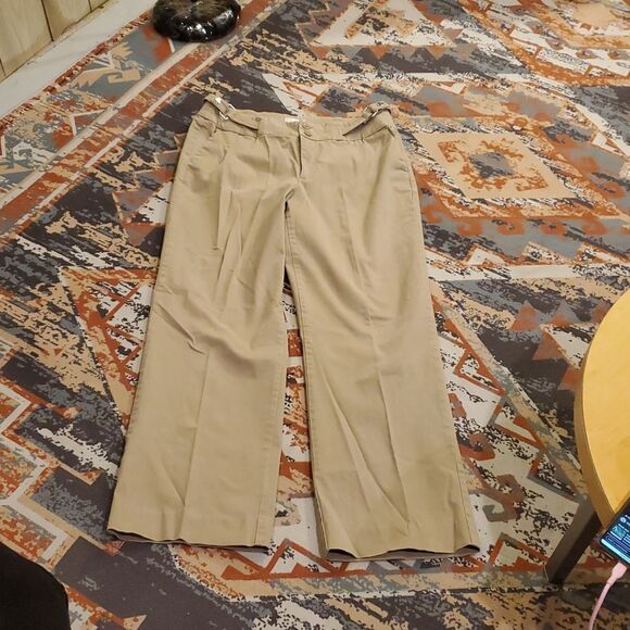 women's khaki stretch pants by Christopher & Banks. - Picture 1 of 5
